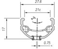 MACH1 Jante 670 V-brake 26 32D noir