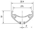 MACH1 Jante CROSS-R 27 29 32D noir