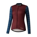 Maillot femme KAEDE PRINTED LONG bordeaux/marine