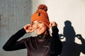 Casquette YUKI POM orange