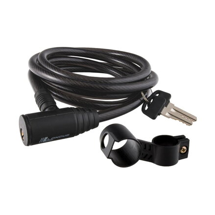 Serrure LONGUS CLASSIC 10/1800mm spirale + support noir