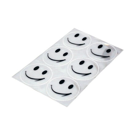 LONGUS Autocollants Smiley EN13356 réfléchissants 6 pcs blanc