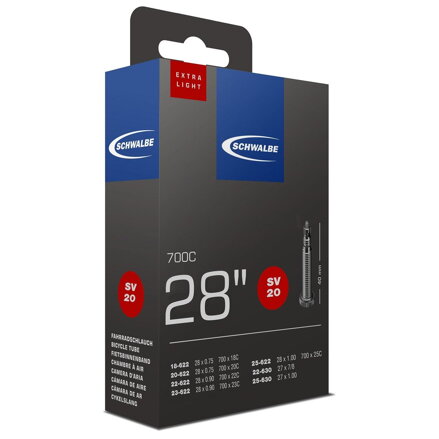 SCHWALBE Tube SV20 700x18/25C FV 40mm (18/25-622) 65g exlight