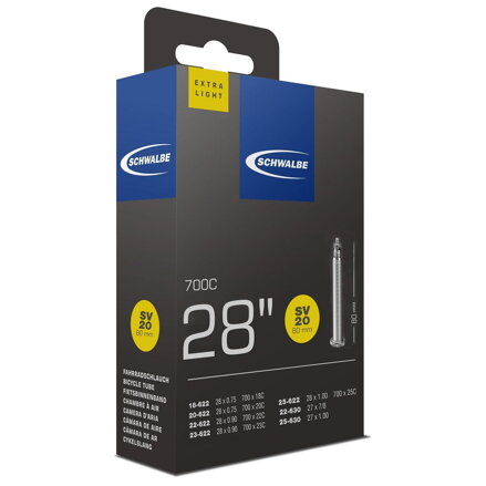SCHWALBE Tube SV20 700x18/28C FV 80mm (18/28-622) 65g Exlight