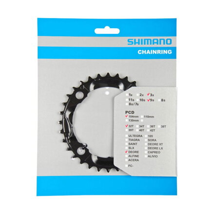 Boîte de vitesses SHIMANO 32z. FC-M590 Deore noir 104mm