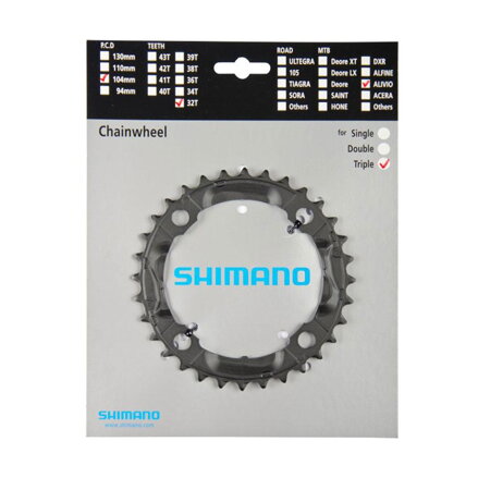 Boîte de vitesses SHIMANO 32z. FC-M430 Alivio 9-k. noir 104mm