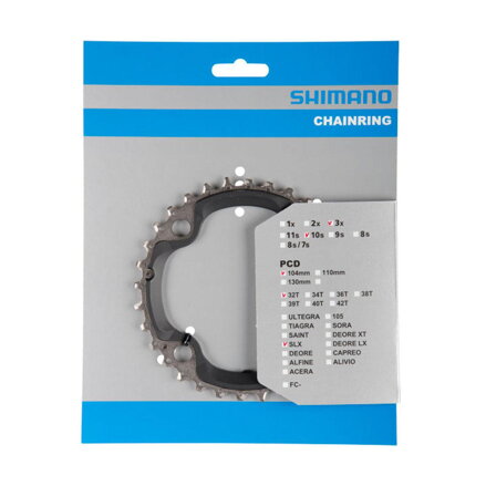 Boîte de vitesses SHIMANO 32z. FC-M670 SLX argent. 104mm