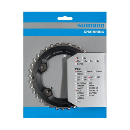 SHIMANO Engrenage 36z. FC-M7000 SLX 36/26z. noir 96mm