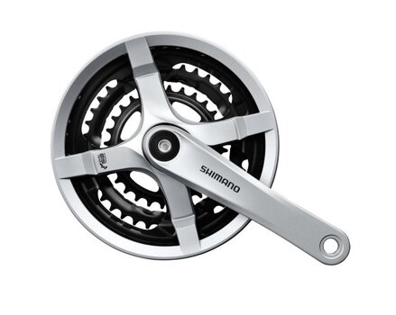 Centre SHIMANO FC-TY501 170mm 48/38/28z. 6/7/8-k. argent. avec couvercle carré
