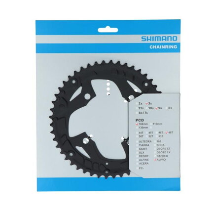 SHIMANO Engrenage 48z. FC-T4010 Alivio 9 pièces. noir 104mm