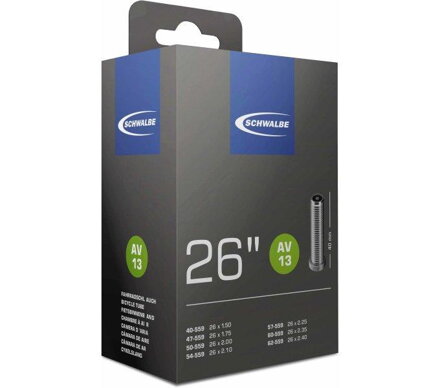 Chambre à air SCHWALBE AV13 26x1,50/2,50 40mm (40/62 559) Chambre à air 190g