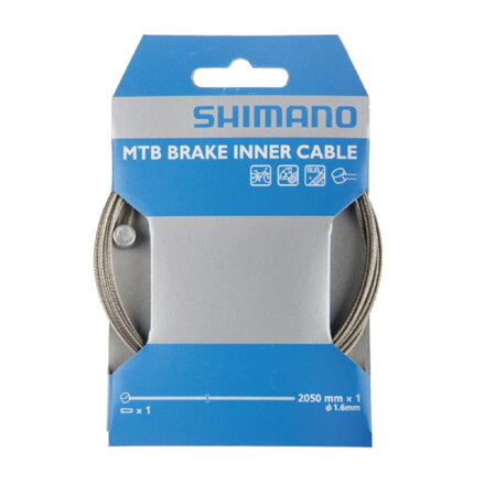 Câble de frein VTT SHIMANO 1,6x2050mm inoxydable emballé