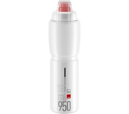 Bouteille ELITE JET PLUS 950 transparente, logo rouge