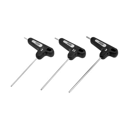 PRO Jeu de clés en T 6 pans 2/2,5/3mm noir