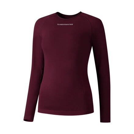 SHIMANO T-shirt femme VERTEX LONG BASE LAYER bordeaux