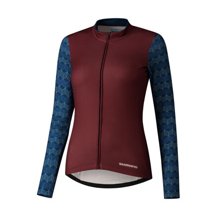 SHIMANO Maillot femme KAEDE PRINTED LONG bordeaux/marine