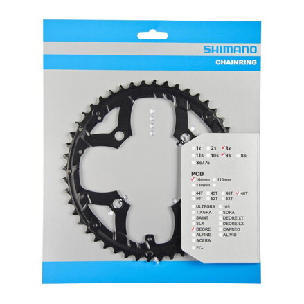 Boîte de vitesses SHIMANO 48z. FC-M590/FC-M591 9 pièces. noir 104mm