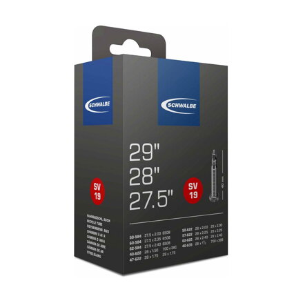 SCHWALBE Chambre à air SV19 27,5x2,00/2,35 29x1,75/2,40 FV 40mm (40/62-584/635) 220g