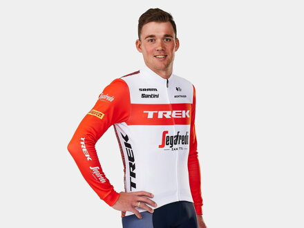 Maillot Bontrager Santini Trek-Segafredo Team Replica manches longues blanc rouge