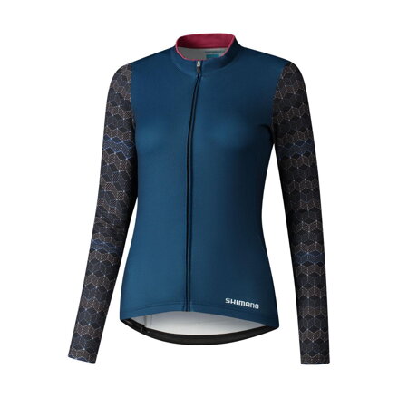 Maillot femme KAEDE PRINTED LONG bleu