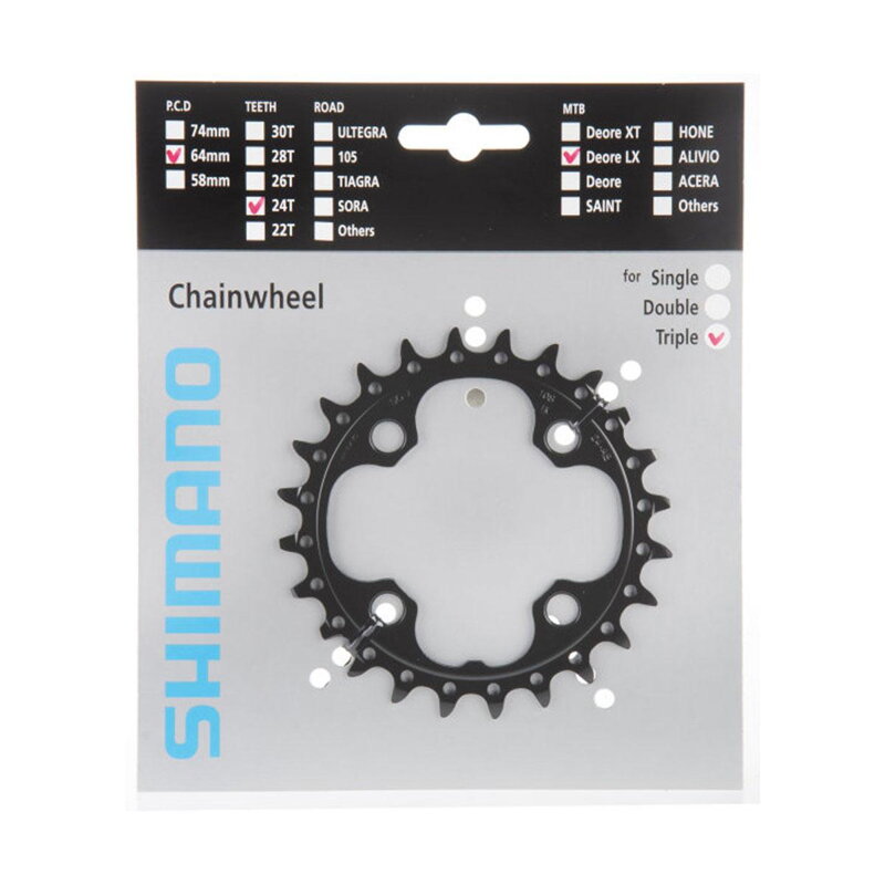 Boîte de vitesses SHIMANO 24z. FC-M660 SLX 10 pièces. noir 64mm Boîte de vitesses SHIMANO 24z. FC-M660 SLX 10 pièces. noir 64mm