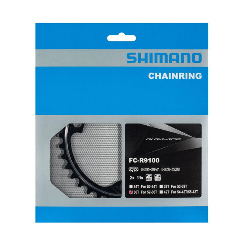 Boîte de vitesses SHIMANO 36z. FC-R9100 Dura Ace noir 110mm Boîte de vitesses SHIMANO 36z. FC-R9100 Dura Ace noir 110mm