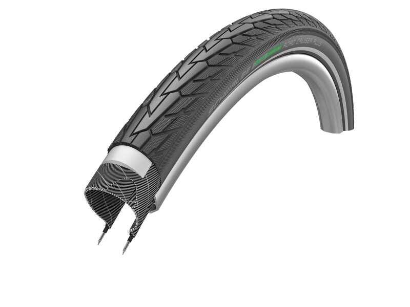 Pneu SCHWALBE ROAD CRUISER PLUS (47-559) 26x1,75 Active 50EPI PunctureGuard 825g Reflex Vert