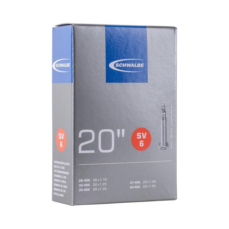 SCHWALBE Chambre à air SV6 20x1,1/1,50 FV 40mm (28/40-406) 95g