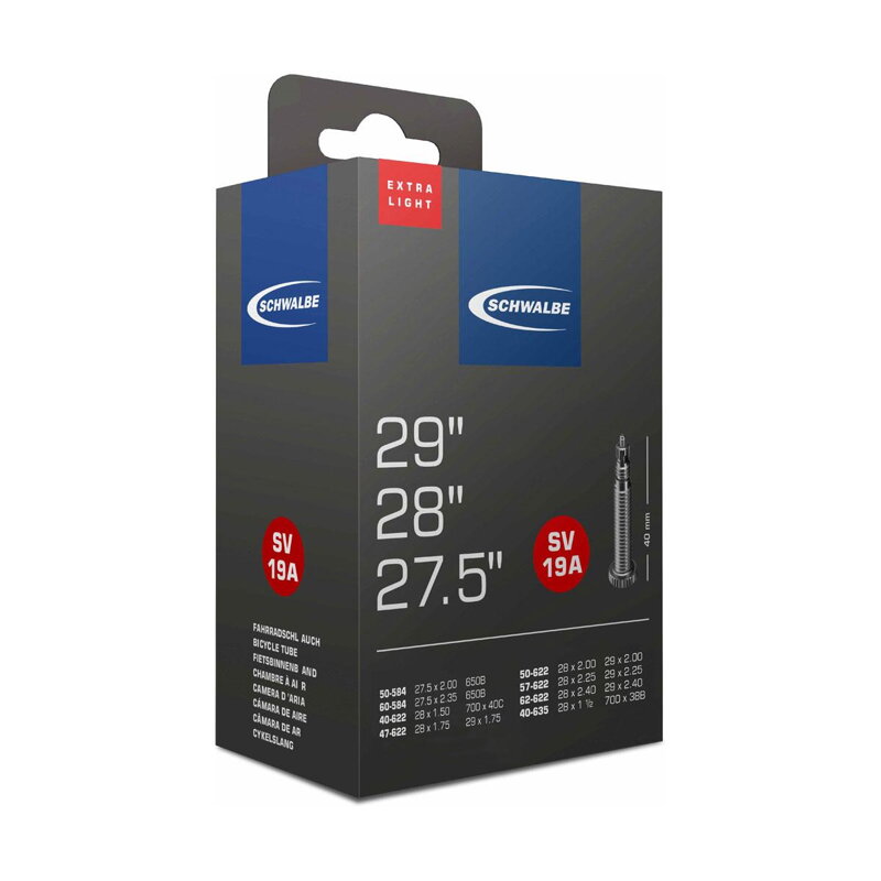 SCHWALBE Chambre à air SV19A 27,5x2,00/2,35 29x1,75/2,40 40mm (40/62-584/635) 140g exlight
