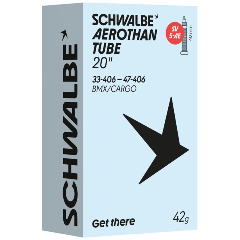 SCHWALBE Duša SV5-AE (33/47-406) 20x1.30–1.85 SV 40mm Aerothan 42g