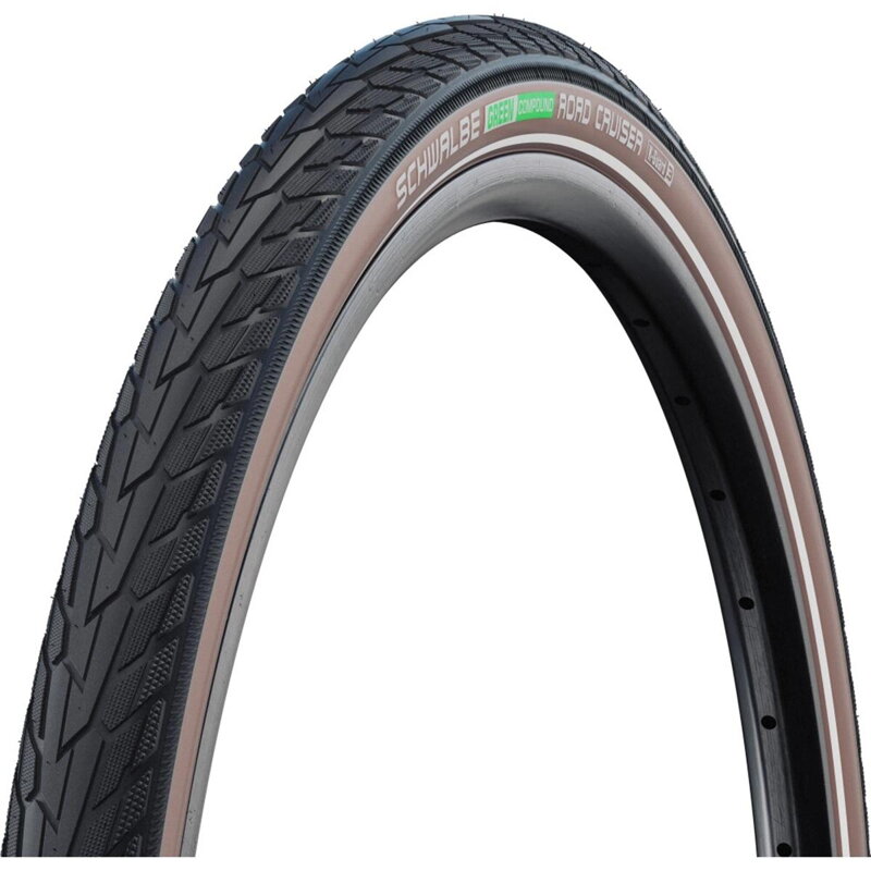 SCHWALBE Pneu ROAD CRUISER (47-622) 28x1.75 Active 50EPI K-Guard 800g Café reflex Vert