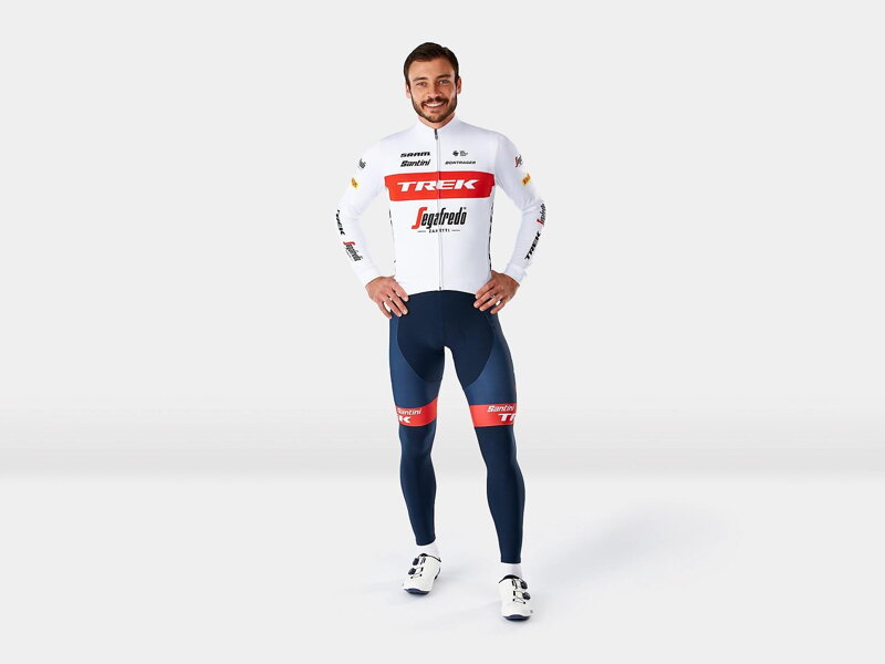 Pantalon long Bontrager Santini Trek Segafredo avec doublure bleu Pantalon long Bontrager Santini Trek Segafredo avec doublure bleu
