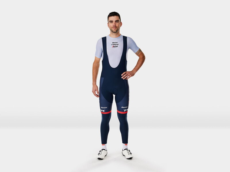 Pantalon long Bontrager Santini Trek-Segafredo Team Replica Training avec bretelles bleu Pantalon long Bontrager Santini Trek-Segafredo Team Replica Training avec bretelles bleu